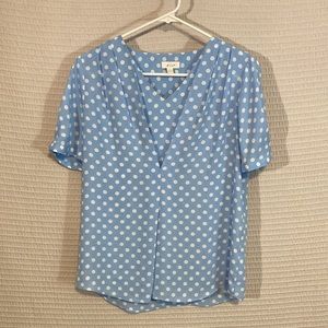 Womens Polka Dot Small Blue Blouse